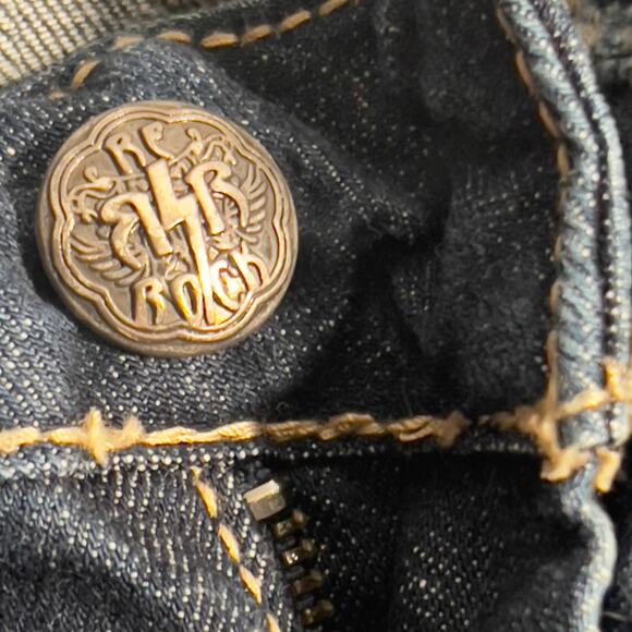 Y2K ReRock Express Barely Boot Jeans 4R Dark Wash 30 x 32 Dark Wash Stretch - Picture 14 of 16